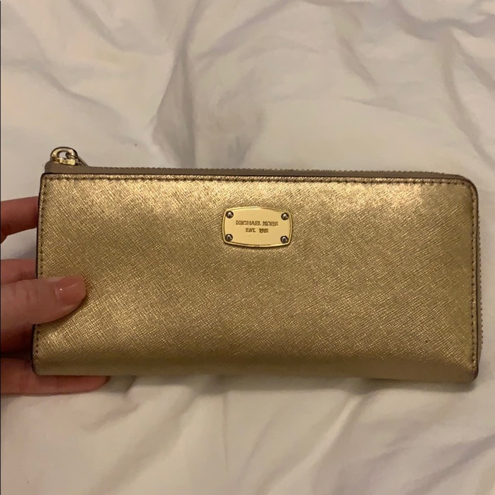 Michael Kors Jet Set Gold Wrap Around Wristlet